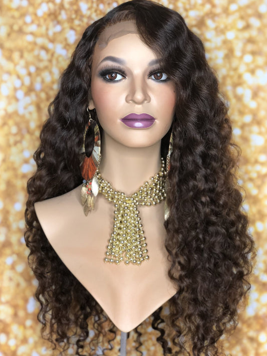 StylezbyGina WIGS CUSTOM CURLY UNIT W/ LACE CLOSURE UNIT 22IN