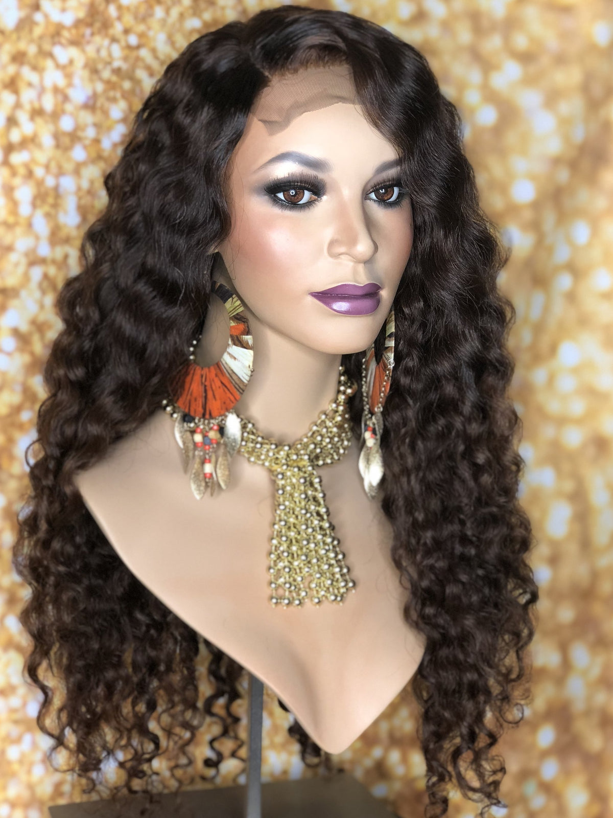StylezbyGina WIGS CUSTOM CURLY UNIT W/ LACE CLOSURE UNIT 22IN