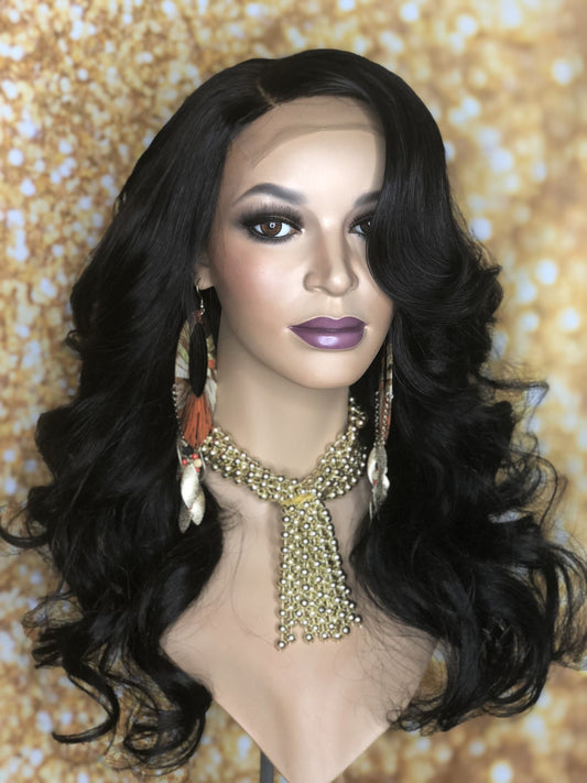 StylezbyGina WIGS CAMBODIAN WAVY UNIT 16IN W/LACE CLOSURE